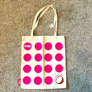 PINK “In coconuts we trust” vacation tote bag
